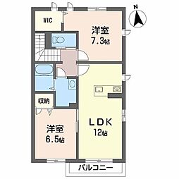 シャーメゾンM・OB 2LDKの間取図画像