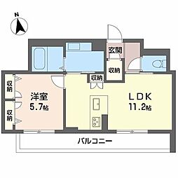 FORENABRUN徳島 1LDKの間取図画像
