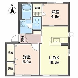 シャーメゾン藍住D 2LDKの間取図画像