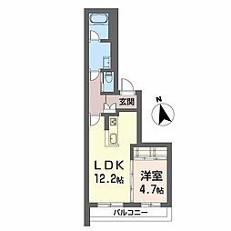 徳島市富田橋3丁目マンション 1LDKの間取図画像