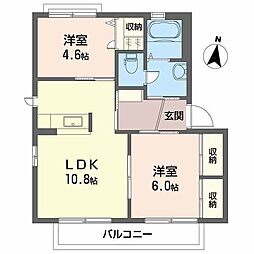 メゾンウィステリアA 2LDKの間取図画像