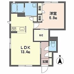 U.T.S.金栄A 1LDKの間取図画像