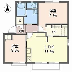 ディアスTTA 2LDKの間取図画像