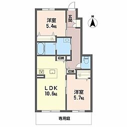 ShaMaison古川 2LDKの間取図画像