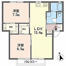 ロイヤルタサカA 2LDKの間取図画像