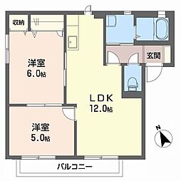 バリュージュ宮下 2LDKの間取図画像