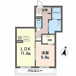 プレミアス 1LDKの間取図画像