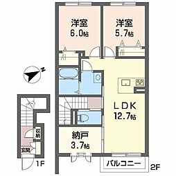 シャーメゾンニコル 2SLDKの間取図画像