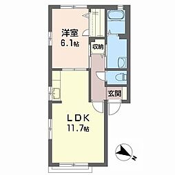 シャーメゾン金子 1LDKの間取図画像