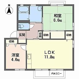 ファミール・ビレジC 2LDKの間取図画像