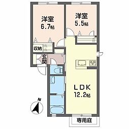シャーメゾンアゼリアF 2LDKの間取図画像