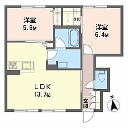 シャーメゾンル・ボアA 2LDKの間取図画像