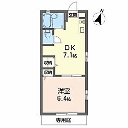 ラピスB 1DKの間取図画像