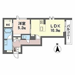 シャーメゾンミュゼ 1LDKの間取図画像