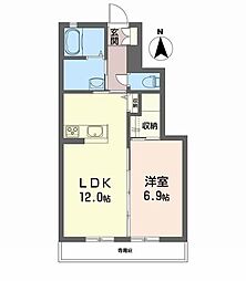 シャーメゾンアリエス 1LDKの間取図画像