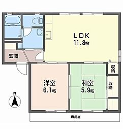 ファミール・ビレジB 2LDKの間取図画像