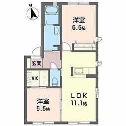 シティ・クレールE 2LDKの間取図画像