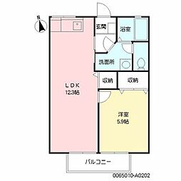 ファミール和白ケ丘 1LDKの間取図画像