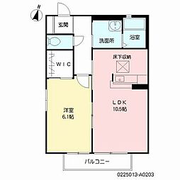 カサデイモカ 1LDKの間取図画像