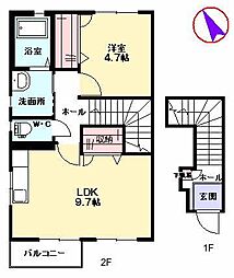 アレッジオK 1LDKの間取図画像