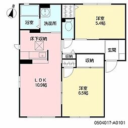 エスポワールKMA 2LDKの間取図画像