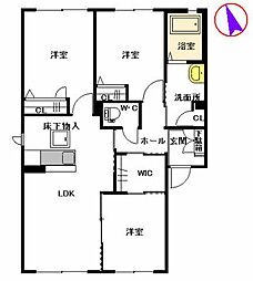メゾンエスポワールA 3LDKの間取図画像