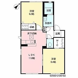パークサイト4番館 2LDKの間取図画像