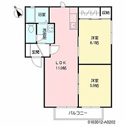 ディアス大原 2LDKの間取図画像