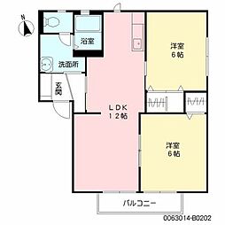 リーブル21B 2LDKの間取図画像