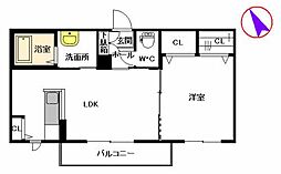 エステートSAKURAR 1LDKの間取図画像