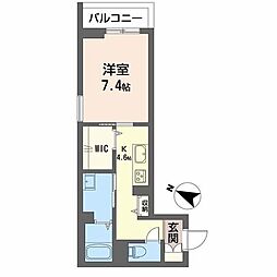 Paradiso本荘 1Kの間取図画像