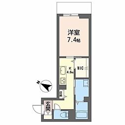Paradiso本荘 1Kの間取図画像