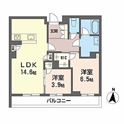 ＷｉｔｈＰｌｕｓ上熊本駅前 3階2LDKの間取り