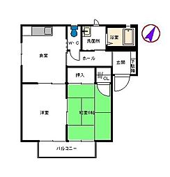 Fores華B 2Kの間取図画像