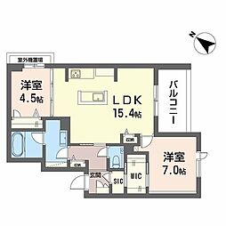 シャーメゾン 新屋敷 Premium 2LDKの間取図画像