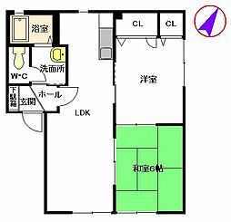 フレグランスA 2LDKの間取図画像