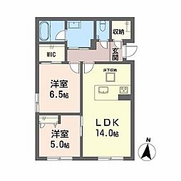 シャーメゾンHARU 2LDKの間取図画像