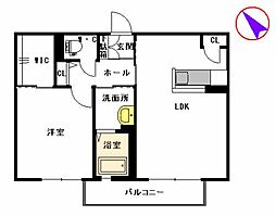 ライトコート2 1LDKの間取図画像