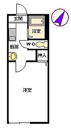 ソフィア月出B 1Kの間取図画像