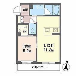シャーメゾン神宮参道 1LDKの間取図画像