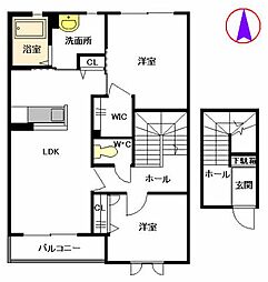 ヴィラーチェ花水木 2LDKの間取図画像