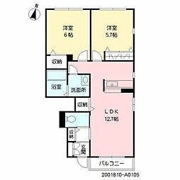 サンロード3A 2LDKの間取図画像