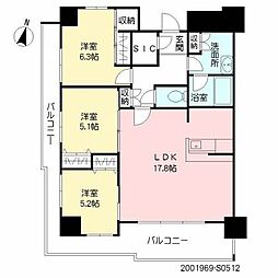 プライムメゾンセントラルパーク 3LDKの間取図画像
