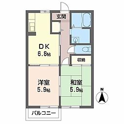 セフィラ東二見 2DKの間取図画像