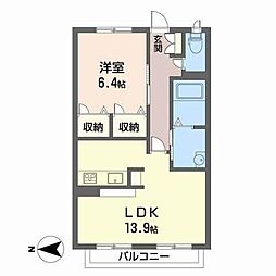シャーメゾン清水 1LDKの間取図画像