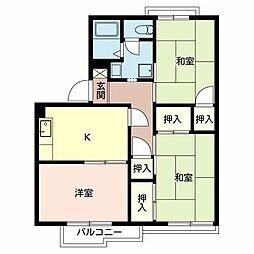 ネオコ−ポ狭山 2階3Kの間取り