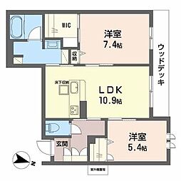 シャーメゾンアンビエラ 2LDKの間取図画像