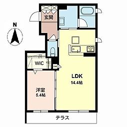シャーメゾン花 1LDKの間取図画像