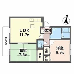 エステートヴィラ 2LDKの間取図画像