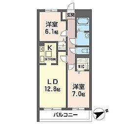 ボナール西山台 2LDKの間取図画像